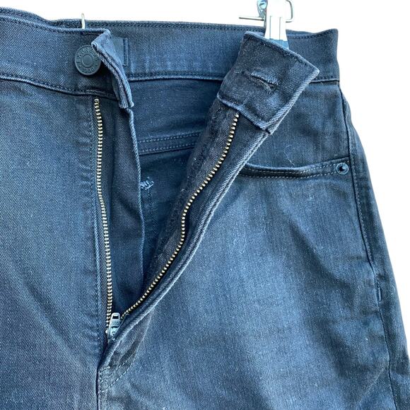 Express Women Black Denim Stretch Straight Super High Rise Crop Jeans Size 10 - Picture 4 of 7